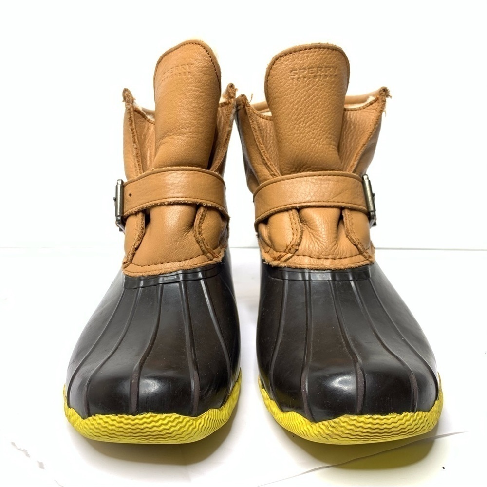 JCrew X Sperry Duckboots Leather Rubber Size 9 - Picture 2 of 10